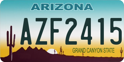 AZ license plate AZF2415