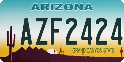 AZ license plate AZF2424