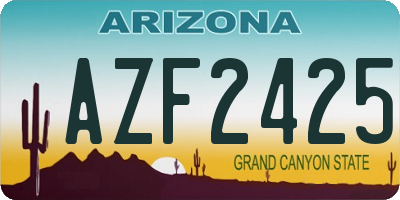 AZ license plate AZF2425