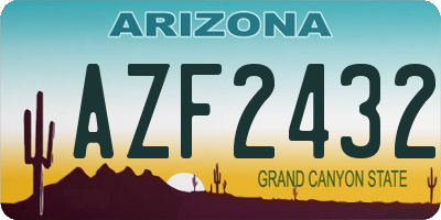 AZ license plate AZF2432