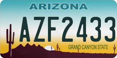 AZ license plate AZF2433