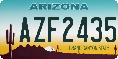 AZ license plate AZF2435