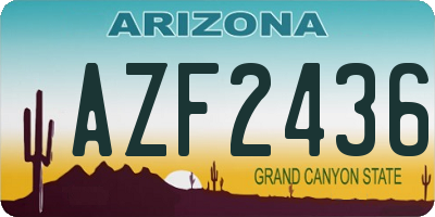 AZ license plate AZF2436