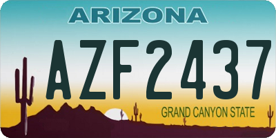 AZ license plate AZF2437