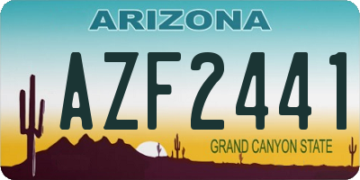 AZ license plate AZF2441
