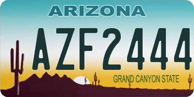 AZ license plate AZF2444