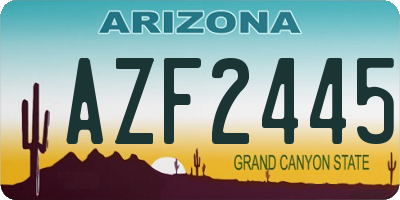 AZ license plate AZF2445