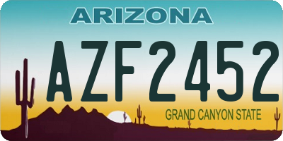 AZ license plate AZF2452