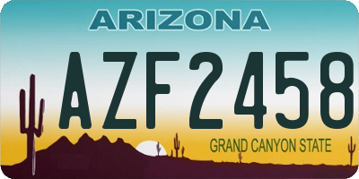 AZ license plate AZF2458