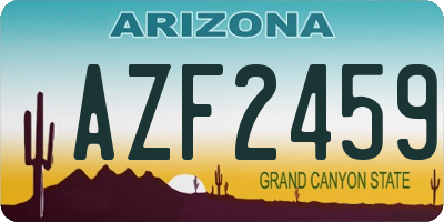 AZ license plate AZF2459