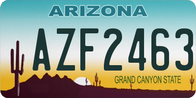 AZ license plate AZF2463