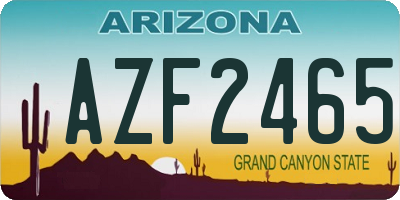 AZ license plate AZF2465