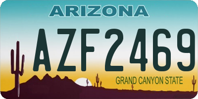 AZ license plate AZF2469