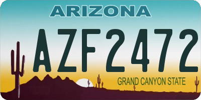 AZ license plate AZF2472