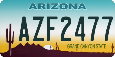 AZ license plate AZF2477