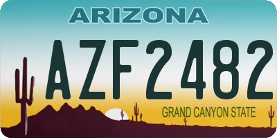 AZ license plate AZF2482