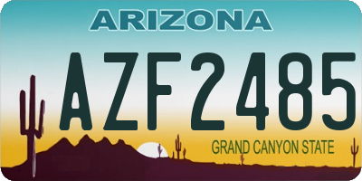 AZ license plate AZF2485