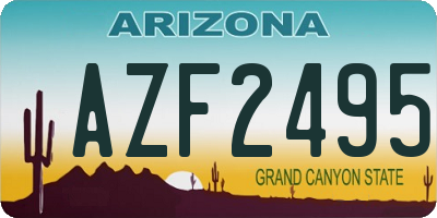 AZ license plate AZF2495