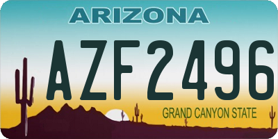 AZ license plate AZF2496