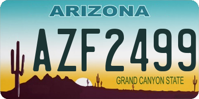 AZ license plate AZF2499
