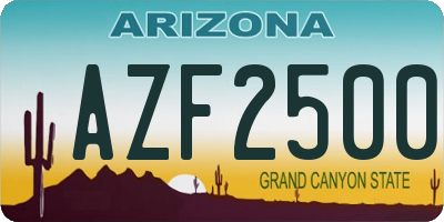 AZ license plate AZF2500