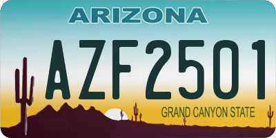AZ license plate AZF2501