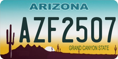 AZ license plate AZF2507