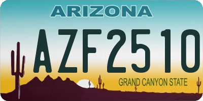 AZ license plate AZF2510