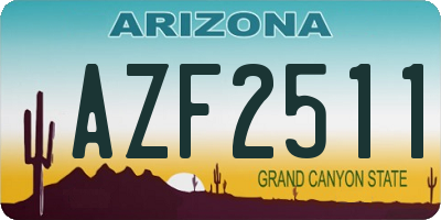 AZ license plate AZF2511