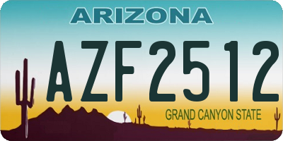 AZ license plate AZF2512