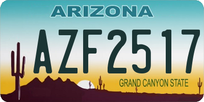 AZ license plate AZF2517