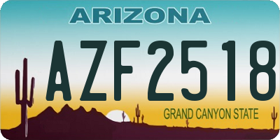 AZ license plate AZF2518