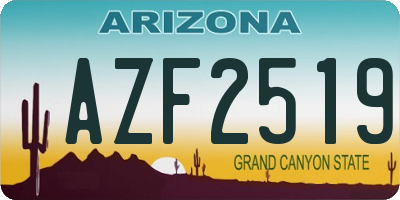 AZ license plate AZF2519