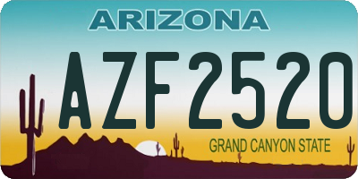 AZ license plate AZF2520