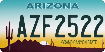 AZ license plate AZF2522