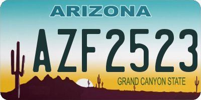 AZ license plate AZF2523