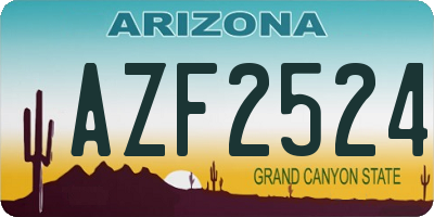 AZ license plate AZF2524