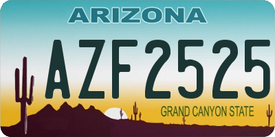 AZ license plate AZF2525