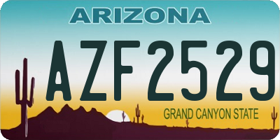 AZ license plate AZF2529