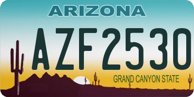 AZ license plate AZF2530