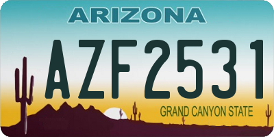 AZ license plate AZF2531