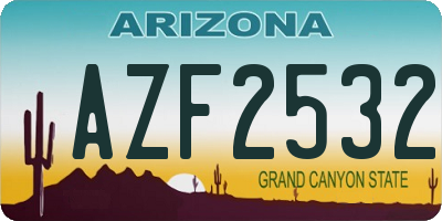 AZ license plate AZF2532