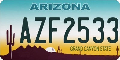 AZ license plate AZF2533