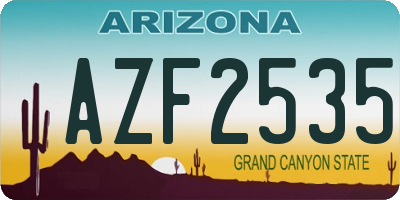 AZ license plate AZF2535