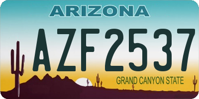 AZ license plate AZF2537