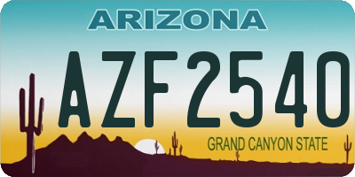 AZ license plate AZF2540
