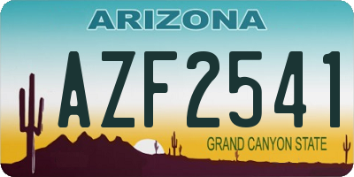 AZ license plate AZF2541
