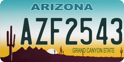 AZ license plate AZF2543