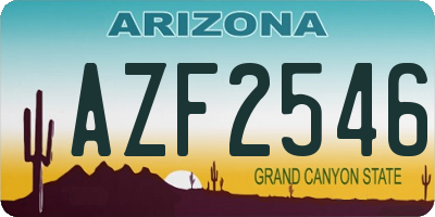 AZ license plate AZF2546