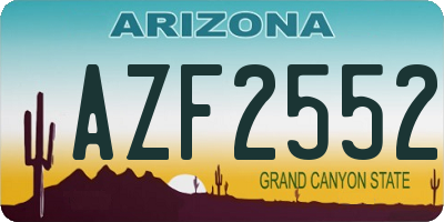 AZ license plate AZF2552